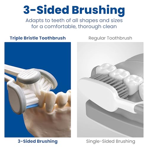 Triple Bristle Kids Sonic Toothbrush, 2 Pack Brush Heads