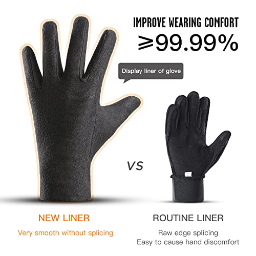 100% Waterproof Winter Gloves for Men Women Windproof Thermal with Touchscreen Finger, Anti-Slip Palm, Warm Hands for Cold Weather Running, Cycling, Driving, Hiking, Snow, Ski, Golf Black Medium