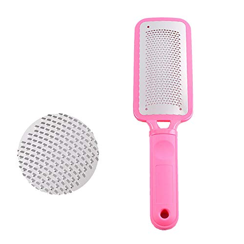 JISTL Foot File Colossal Foot Rasp Stainless Steel Pedicure Metal Surface Foot Care Tool,Foot Rasp Eliminate Feet Cracked Dead Thick Dry Hard Skin (Pink&10.6") Pink&10.6"