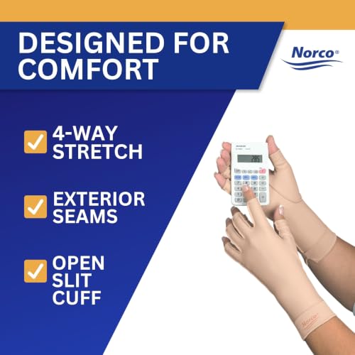 Norco Tipless Edema Compression Glove - Beige, Right Hand, Large | NC53227