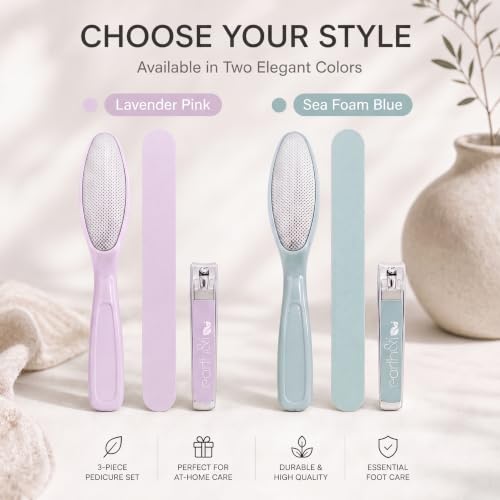 Earth & I - Pink 3-Piece Pedicure Kit: Luxury At-Home Spa Foot Care Set
