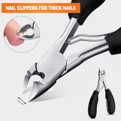 Toe Nail Clippers for Thick Nails for Seniors, Toenail Clippers, Black+red