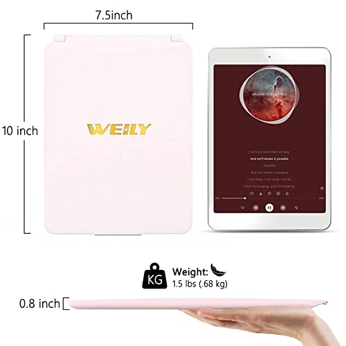 WEILY Portable Travel Mirror ，Foldable Makeup Mirror with 72 LED Lights Pink