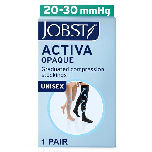JOBST ACTIVA Opaque 20-30 mmHg Compression Socks Thigh High Closed Toe Large Silky Beige