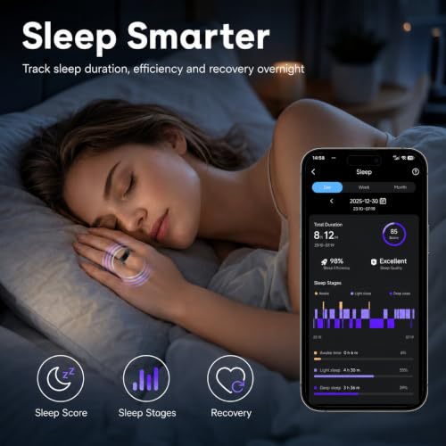 Smart Ring for Women and Men, Fitness & Sleep Tracker, Black 13