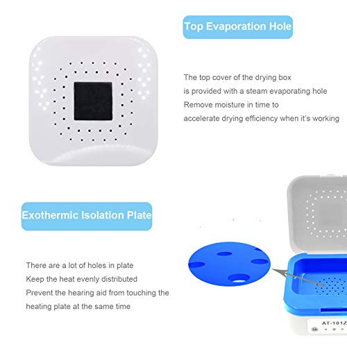 LINKIM Automatic Hearing Aid Dryer & Dehumidifier Ultra Fast Electronic Dry Box for Hearing Amplifiers & Cochlear Implants Removes Sweat & Moisture