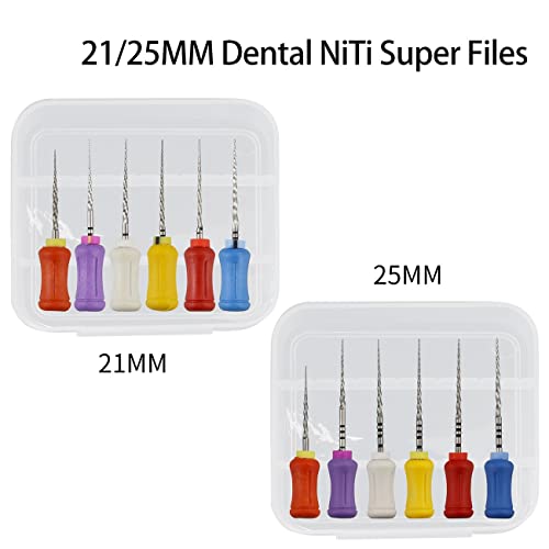 6pcs/Box 21/25mm Bendable NiTi Hand Use Super Rotary Files Dentist Files Shaping Finishing Tools (21MM) 21MM