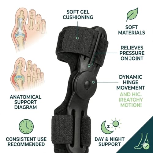 Bunion Corrector for Women and Men – Professional Big Toe Straightener & Hallux Valgus Relief Splint – Adjustable Bunion Pads & Toe Spacers for Pain Relief, Day & Night Support For Both Feet.