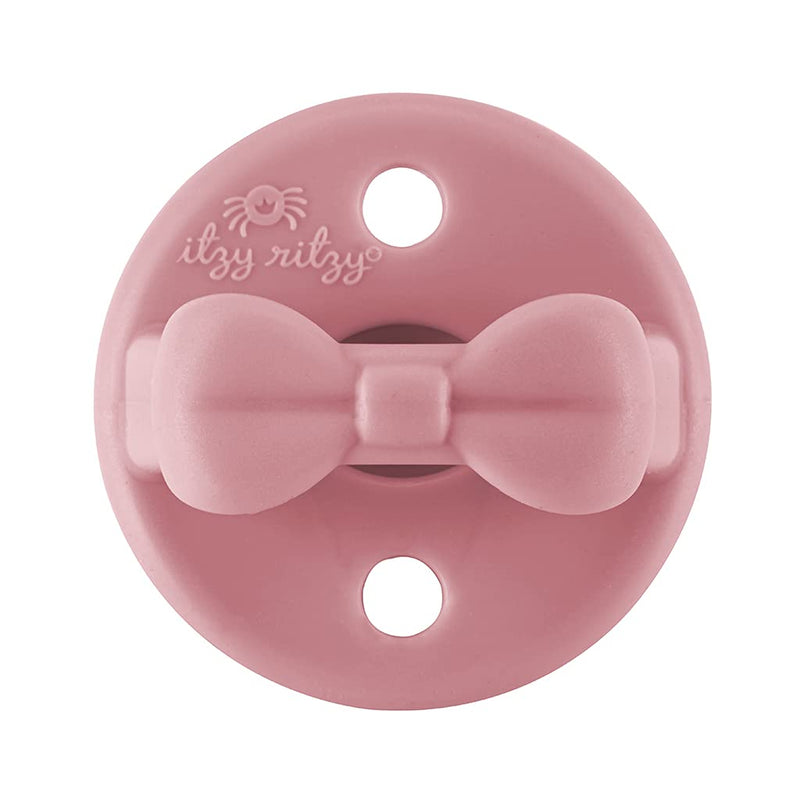 Itzy Ritzy Silicone Orthodontic Pacifiers - Itzy Soother Pacifiers with Collapsible Handle & Two Air Holes for Added Safety, Baby Pacifier For Ages 0-6 Months (Ballet Slipper & Primrose) Ballet Slipper & Primrose (0-6 Months) 2 Count (Pack of 1) - BeesActive Australia