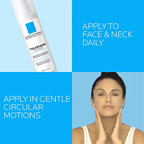 La Roche-Posay Toleriane Sensitive Fluide Face Moisturizer, with Glycerin 1.35 Fl Oz (Pack of 1)