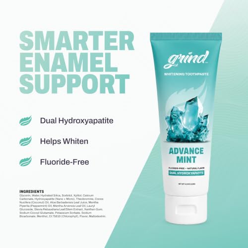 Grind Toothpaste 3-Pack, Nano-Hydroxyapatite Fluoride-Free Formula | Appropriate for Sensitive Teeth, Adult Oral Care | Adventurer Bundle - Advance Mint, Cinnamon Kick & Purple Pop