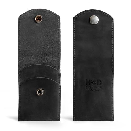 Hide & Drink, Double Nail Clipper Case, Beauty & Personal Care, Commuter and Nomad, Grooming Case, Home & Travel Essentials, Manicure Kit Storage, Full Grain Leather, Handmade (Charcoal Black) Charcoal Black