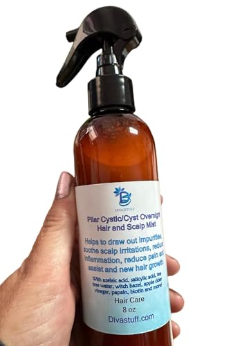 Diva Stuff Pilar Cyst Overnight Hair and Scalp Mist, For Help With Reducing Bumps and Lumps On The Scalp and Promoting New Hair Growth, With Salicylic Acid, Azelaic Acid and Apple Cider Vinegar