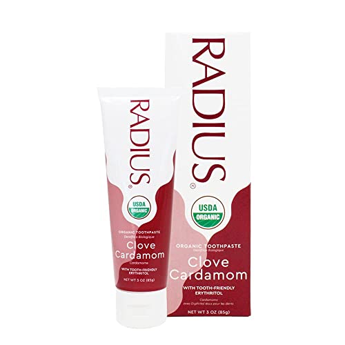 RADIUS Toothpaste, Clove Cardamom, 3 oz, USDA Organic Non-Toxic Chemical-Free Gluten-Free, Designed to Improve Gum Health & Prevent Cavities, Pack of 3 3 Ounce (Pack of 3)