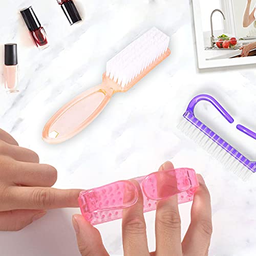 10 Pcs Handle Grip Nail Brush, Hand Fingernail Scrub Cleaning Brushes for Toes and Nails Cleaner, Pedicure Scrubbing tool kit for Men and Women (Multicolor)