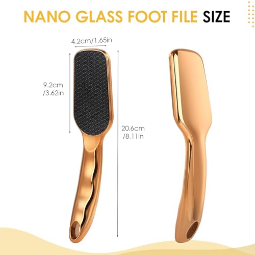 Nano-Glass Foot File Gold, Ergonomic Handle Foot Care Tool