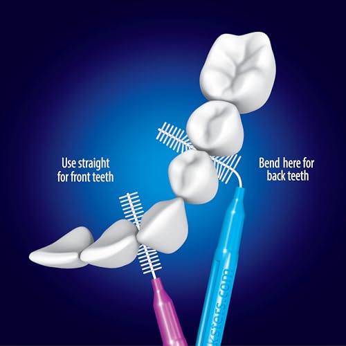 Piksters Interdental Brush Tight Gaps 100 Pack Purple Size 1 Size 1 (Purple)