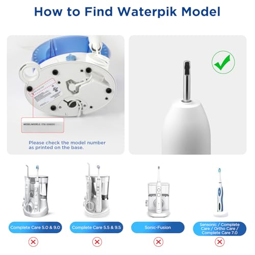 8 Pack Toothbrush Replacement Heads for Waterpik Sensonic Complete Care CC-04CD010-1, and for Waterpik Sensonic Electric Toothbrush STW-03W020/STW-03W027, with Cover for White STWB-3WW-B 8 Pack Without Case