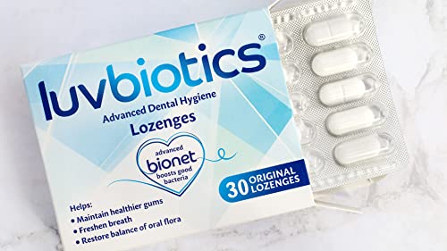 Luv Biotics Oral probiotic Original Mint Lozenges- Freshen Breath, Dry Mouth Relief & Promote Healthy Oral Microbiome - (3 Packs of 30s) 90 Count (Pack of 3)