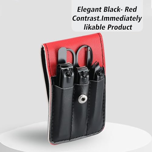 Manicure Kit for Men & Teen Boys, Nail Clipper Set Travel Grooming Gift Black