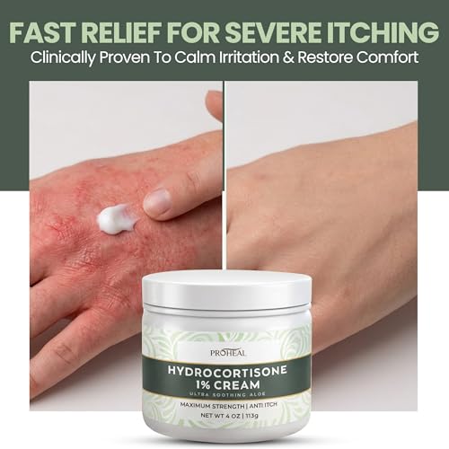 1% Hydrocortisone Cream Maximum Strength with Aloe, 4oz of Anti Itch Cream 4 Ounce
