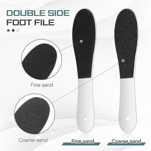 Lothee 15 Pack Foot File Foot Callus Remover Double Sided Professional Sandpaper Pedicure Tool Feet Scrubber Sander Feet Rasp for Dead Skin Cracked Heel Women Manicure Beauty Spa, 100/180 Grit, White