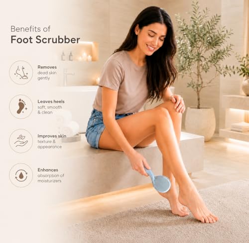 Foot Scrubber & File Callus Remover for Feet - Dual-Sided Stainless Steel Pedicure Tool for Cracked Heels, Dead Skin & Rough Skin - Wet or Dry Use, Men & Women