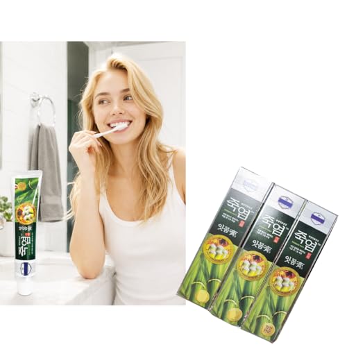 Korean Bamboo Salt Toothpaste, Daily Oral Care Refreshing Toothpaste, 120g (Pack of 3)
