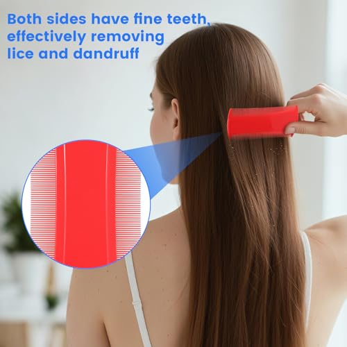 6 Pcs Lice Comb, 6 Color Detangling Fine Hair Combs for Lice Removal, Gentle Nit Fine Tooth Comb for Wet and Dry Hair, Safe for Pets and Human Use