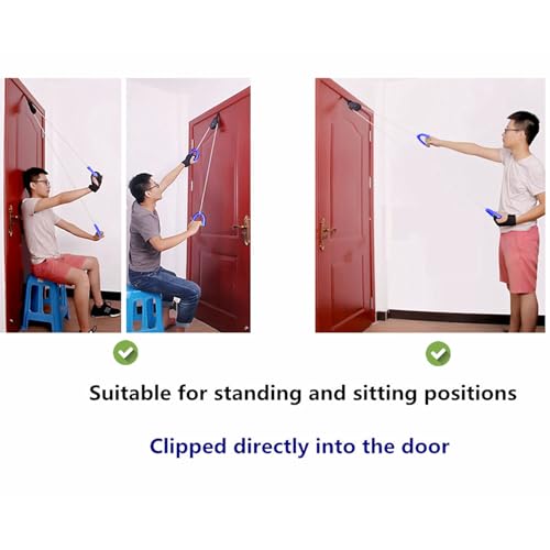 Shoulder Arm Pulley System Set - Over Door Rehab Exerciser for Home Physical Therapy Frozen Rotator Cuff Recovery and Stretching Strengthener Range of Motion A