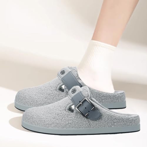 Hsyooes Orthopedic Arch Support Slippers for Women Men 11.5 Women/10.5 Men Grey
