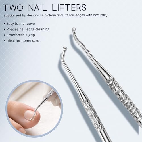 3 Pack Ingrown Toenail File & Lifter, Stainless Steel Pedicure Tool Set