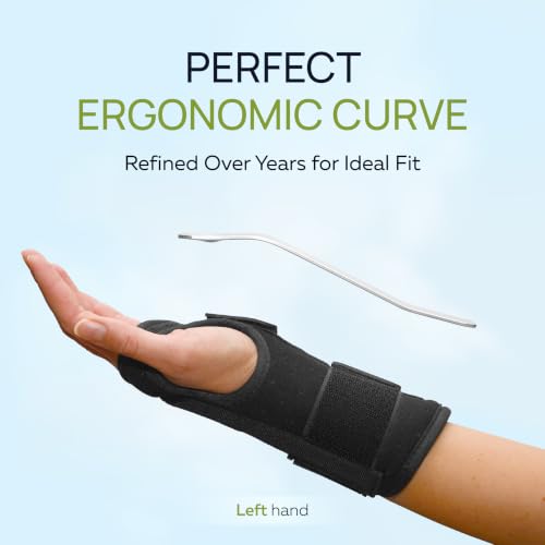 Carpal Tunnel Wrist Brace Support with 2 Straps and Metal Splint Stabilizer - Helps Relieve Tendinitis Arthritis Carpal Tunnel Pain - Reduces Recovery Time for Men Women - Left (S/M) 2 strap brace Left S/M