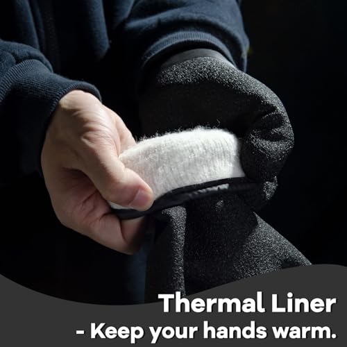 KAYGO Waterproof Thermal Work Gloves, Full Hand Latex Coated, KG140W Black Medium 1