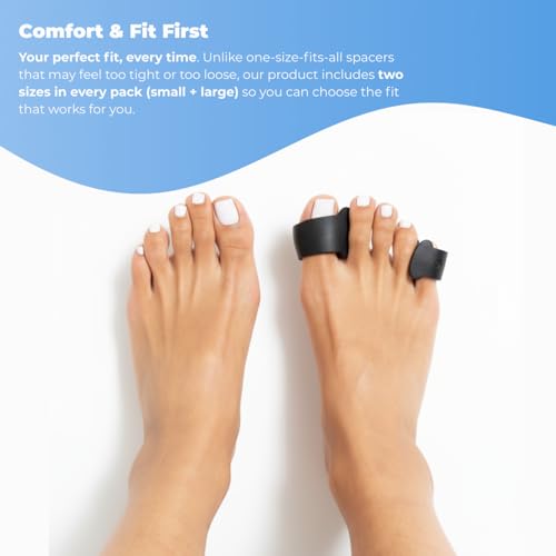 Spacer Mobility Single Toe Spacer for Bunion Relief and Plantar Fasciitis Support, Soft Gel Toe Separators for Alignment, Foot Tension and In-Shoe Comfort | 4 pieces