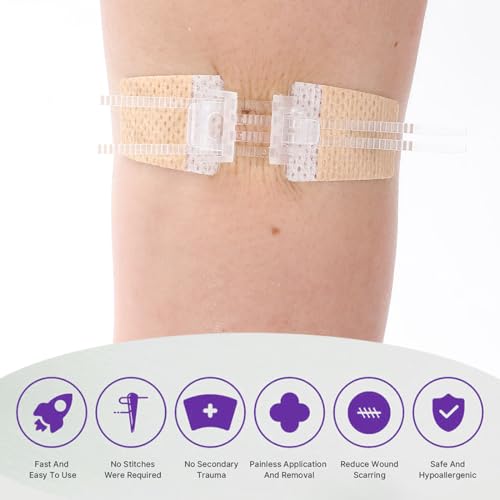 Zip Stitch 13 Pack Wound Closure Strip 3 Types Emergency Laceration Closure Kit Butterfly Bandages Adhesive Bandages Without Stitches for Outdoors