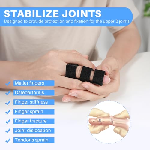 Finger Splint, 9PCS Finger Brace for Index, Middle, Ring Fingers Straightening Arthritis Knuckle Immobilization