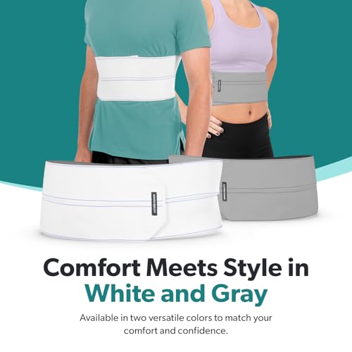 BraceAbility Broken Rib Brace for Men and Women - Rib Protector Compression Wrap, Chest Support Belt for Bruised, Fractured, Dislocated Ribs, Costochondritis Relief, Sternum Brace (Male - Gray) Universal Male