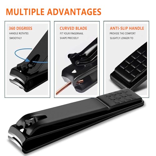 Manicure Set Men Nail Clipper Set Personal Care Nail Grooming Kits Travel Nail Care Set Manicure Tools Fenlebeneil Nail Clippers Pedicure Kit Basic Nail Care Tools Gift for Men Women Small-8Pcs Black-orange