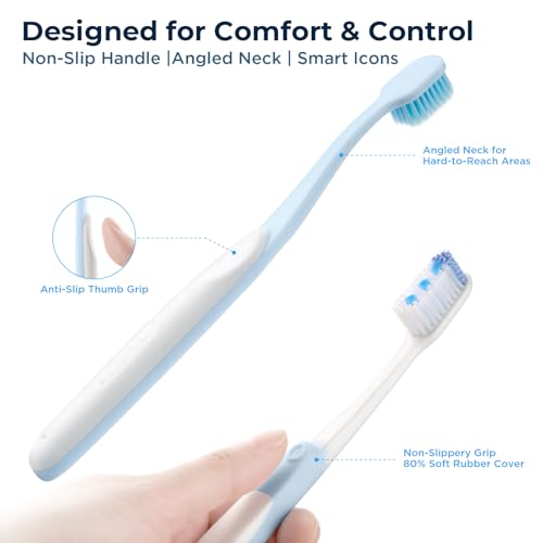 Wider Aluminum Toothbrush Travel Case+Oralphi Soft Toothbrushes for Morning Freshness & Night Cleanliness