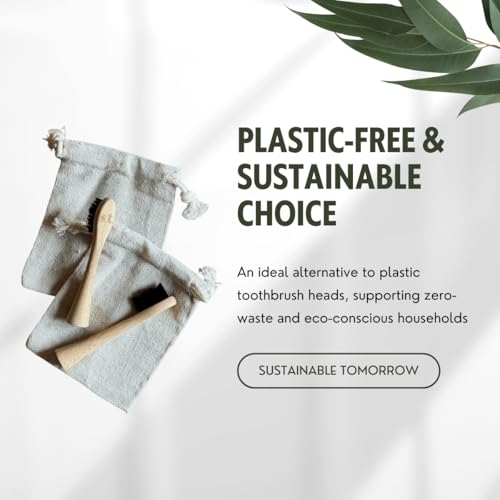 Sustainable Tomorrow Zen Bamboo Toothbrush Replacement Head – 3 Pack | Eco-Friendly Bamboo Bristles Head | Sustainable, Plastic-Free Oral Care | Compatible with Zen Toothbrush 1 Count (Pack of 3)
