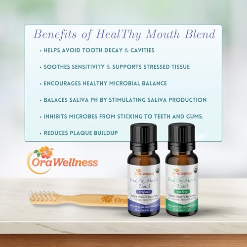 OraWellness Nut Free Healthy Mouth Blend Tooth Oil + Smile Cinnamony Mint Toothpaste, American Made Flouride Free Hydroxyapatite Toothpaste with Remineralizing Xylitol & Non Nano Hydroxyapatite