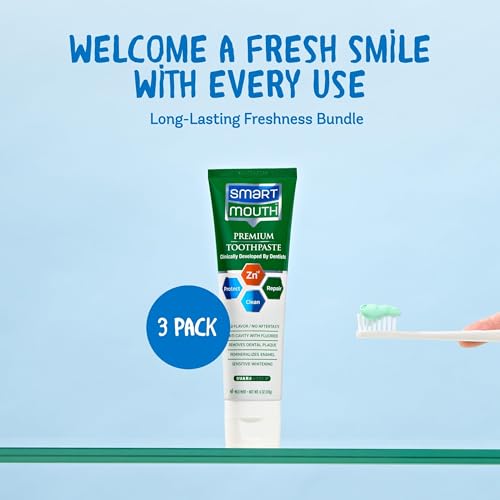 SmartMouth Anti-Cavity + Zinc Toothpaste, Sensitive Whitening, 6 oz, 3-Pack
