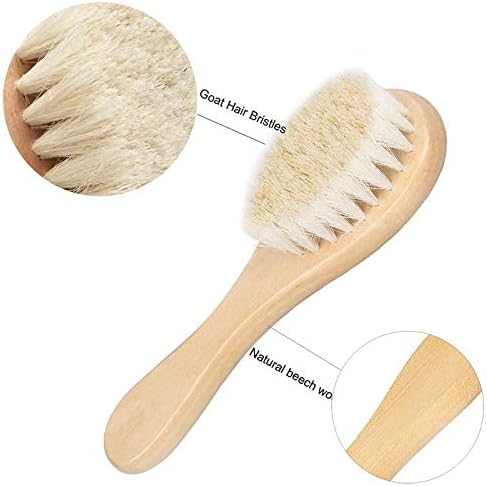 yarui Baby Brush Wooden Baby Hair Brush Pure Natural Wool Comb Brush Newborn Infant Baby Brush Head Massager - BeesActive Australia
