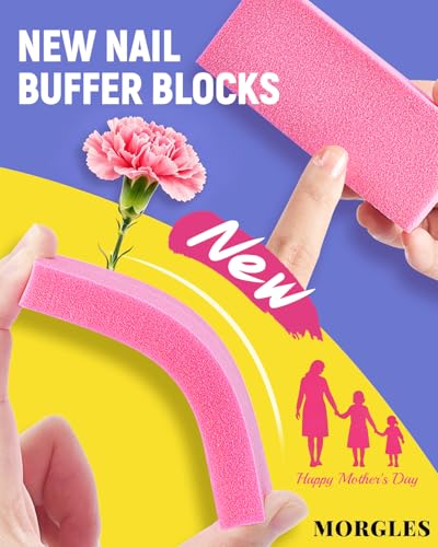 MORGLES Nail File and Buffer Blocks with Nail Care Kit Milk & Honey