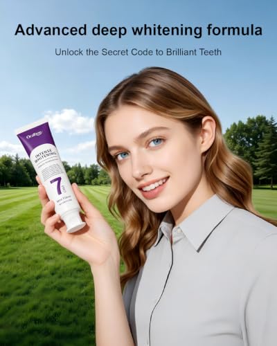 3Pc 7-Pro Whitening Toothpaste,Deep Whitening Toothpaste with Purple Beads Bottle