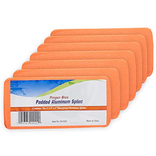 Novamedic First Aid Padded Aluminum Finger Splint 20 Pack, 2 inch, Made for Finger Knuckle Immobilization Sprains, Swelling, Strains, Arthritis of Adults and Children Provides Pain Relief, Waterproof Brace