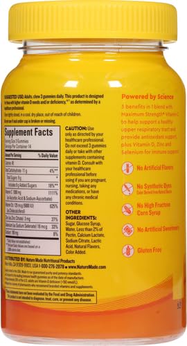 Nature Made Wellblends ImmuneMAX Gummies,Vitamin C,Zinc,and Vitamin D3,Immune Support Supplement,42 Tangerine Flavor Gummies,(Pack of 2) 42 Count (Pack of 2)