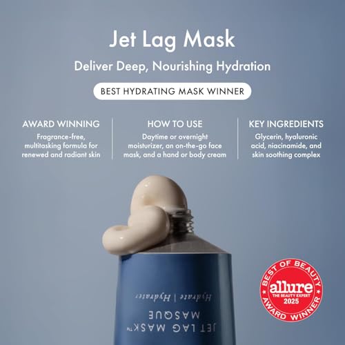 Summer Fridays Mini Jet Lag Mask - Hydrating Overnight Face Mask, Moisturizer + Eye Cream - Enriched with Hyaluronic Acid, Niacinamide, + Antioxidants - Multitasking Travel Size Skin Care (1 Oz) 1 Ounce (Pack of 1)