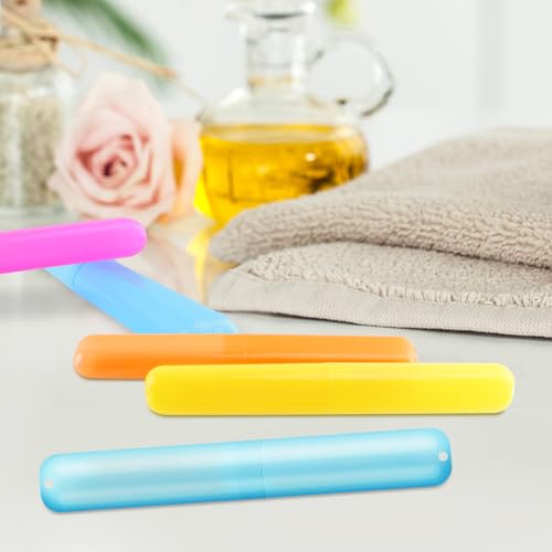 SIKEMAY 50 PCS Travel Toothbrush Holder Bulk, Back to School, Classroom Pencil Case for Kids, Toothbrush Case for Travel, Bathroom, Indoor, Outdoor, Trip, Camping, School 50 pack